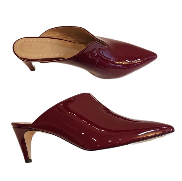 Nordstrom Red Patent Leather Pointed Toe Slide On 3" Heels Shoes Size EU 41 - Picture 5 of 17